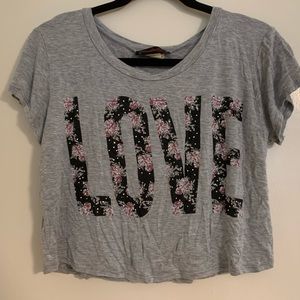 Gray Love Crop Top